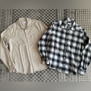 NEW lot of 2 men’s GAP standard fit long sleeve flannel button up shirts small